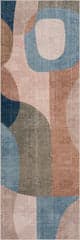 Isolated view of Multicolor Runner Jenice Abstract Washable Rug, showcasing its design