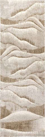 Isolated view of Beige Runner Pahad Abstract Washable Rug, showcasing its design