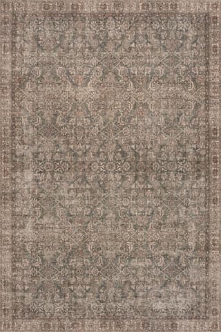 Isolated view of Brown Rectangle Fair Hills Antiqued Jute-Blend Rug, showcasing its design
