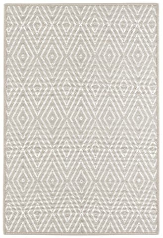 Diamond Handwoven Indoor/Outdoor Rug | Platinum/White