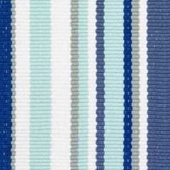 Skyler Stripe Handwoven Indoor/Outdoor Rug Swatch | Blue