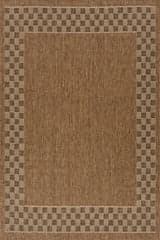 Isolated view of Brown Rectangle Zyrah Modern Checkered Indoor/Outdoor Rug, showcasing its design