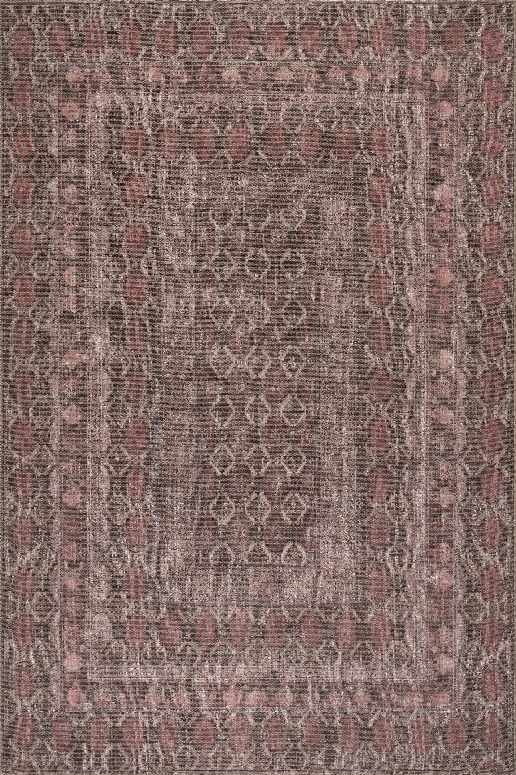Ravika Traditional Vintage & Distressed Rug | Burgundy – Rugs USA