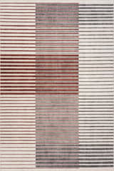 Isolated view of Rust Rectangle Mauzi Modern Striped Washable Rug, showcasing its design