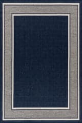 Isolated view of Navy Rectangle Aeli Modern Bordered Indoor/Outdoor Rug, showcasing its design