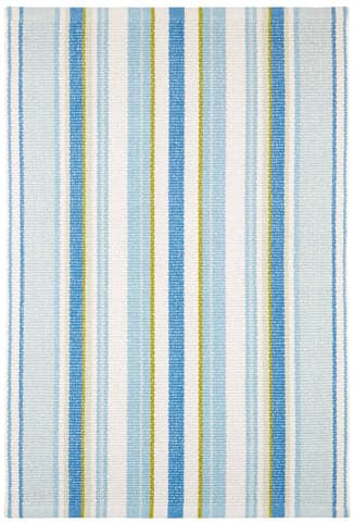 Daphne Stripe Handwoven Cotton Rug | French Blue