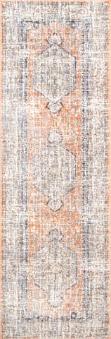 Isolated view of Peach Runner Florid Dreams Rug, showcasing its design