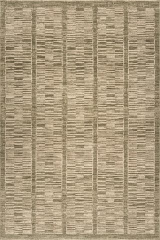 Isolated view of Green Rectangle Striata Bohemian Striped Rug, showcasing its design