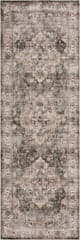 Isolated view of Brown Runner Erica Oriental and Persian Washable Rug, showcasing its design