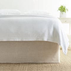 Stone Washed Linen Tailored Paneled Bed Skirt | Natural