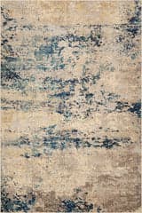 Isolated view of Blue Rectangle Abstract Nebula Rug, showcasing its design