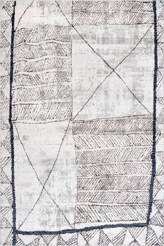 Isolated view of Beige Rectangle Paula Abstract Stripes Rug, showcasing its design