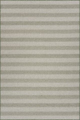 Isolated view of Green Rectangle Marena Modern Striped Indoor/Outdoor Rug, showcasing its design