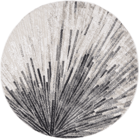 Isolated view of Beige Round Alessia Splash Abstract Rug, showcasing its design
