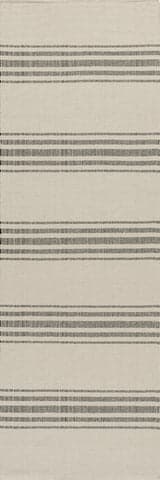 Isolated view of Beige Runner Bergamot Striped Cotton Rug, showcasing its design