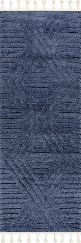 Isolated view of Blue Runner Ellie Traverse Shag Rug, showcasing its design