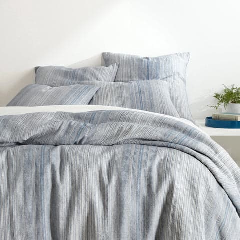 Sterling Stripe Linen Duvet Cover | Blue