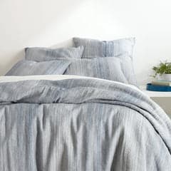Sterling Stripe Linen Duvet Cover | Blue