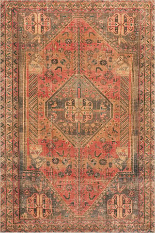 Isolated view of Golden Rectangle Matil Medallion Washable Rug, showcasing its design