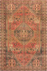Isolated view of Golden Rectangle Matil Medallion Washable Rug, showcasing its design