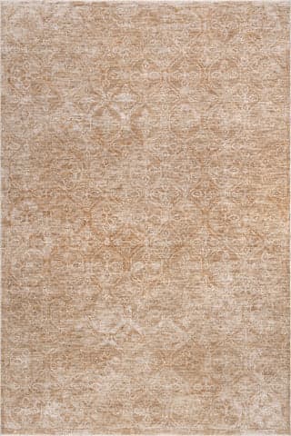 Isolated view of Light Brown Rectangle Sarahi Vintage Rug, showcasing its design