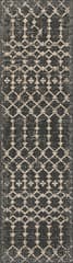 Isolated view of Charcoal Runner Modern Trellis Indoor/Outdoor Rug, showcasing its design