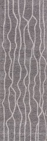 Isolated view of Grey Runner Mana Abstract Wool Rug, showcasing its design