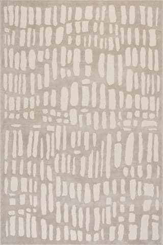 Isolated view of Cream/Grey Rectangle Summit Plush Textured Washable Rug, showcasing its design