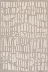 Isolated view of Cream/Grey Rectangle Summit Plush Textured Washable Rug, showcasing its design