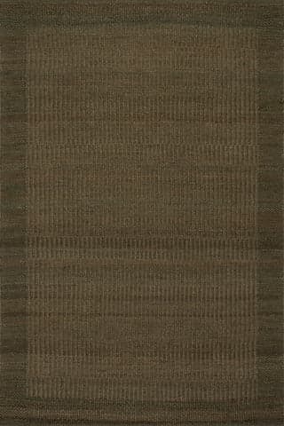 Isolated view of Green Rectangle Tiziri Striped Moroccan Hand Woven Jute Rug, showcasing its design