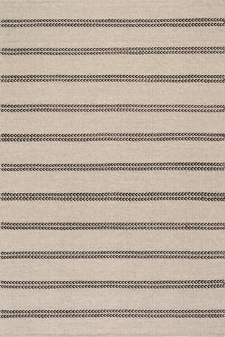 Isolated view of Grey Rectangle York Striped Wool Cozy Rug, showcasing its design