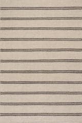 Isolated view of Grey Rectangle York Striped Wool Cozy Rug, showcasing its design