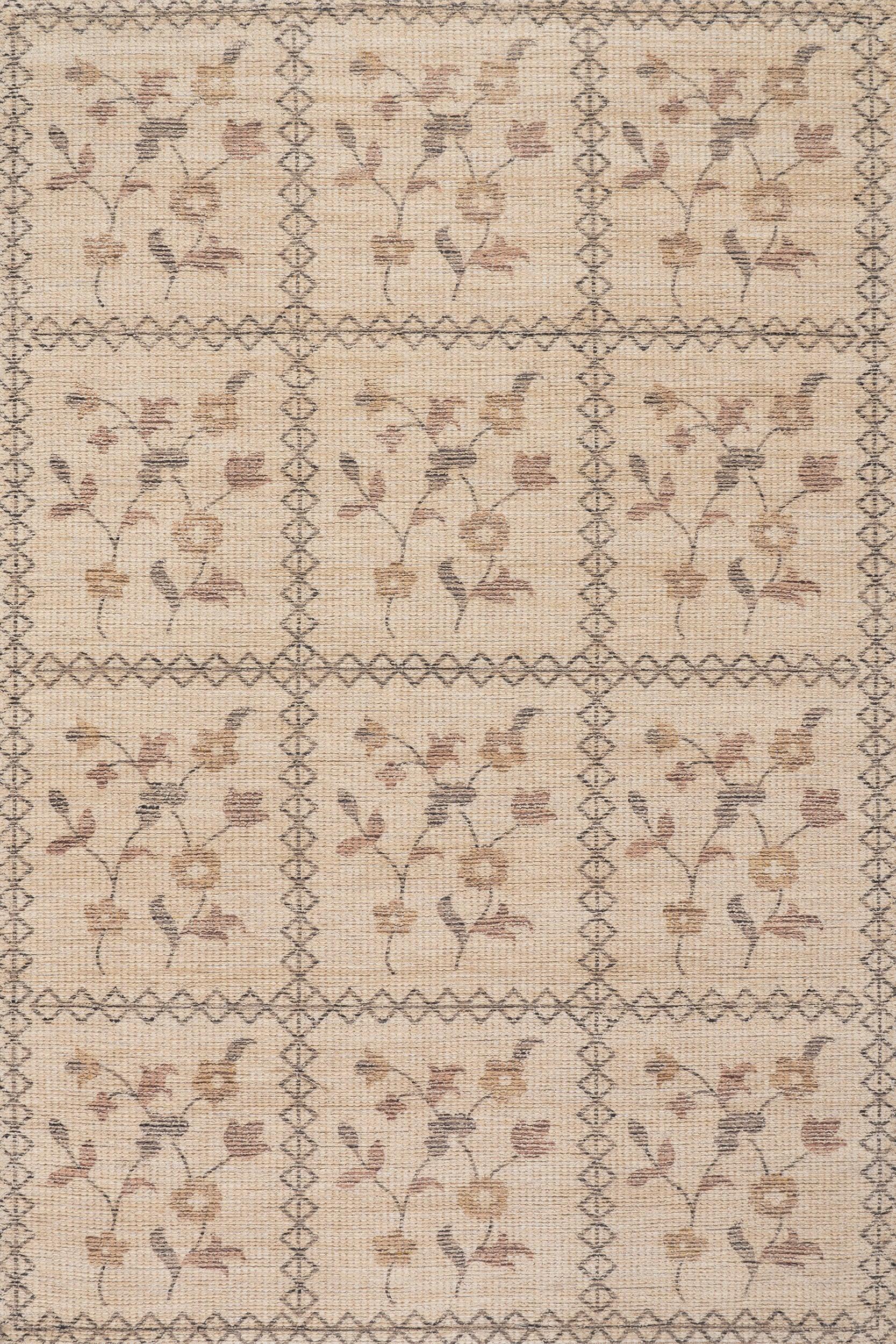 Nyme Floral and Paisley Farmhouse Rug | Sand 5x8