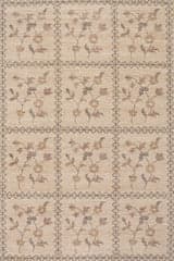 Isolated view of Sand Rectangle Nyme Floral and Paisley Farmhouse Rug, showcasing its design
