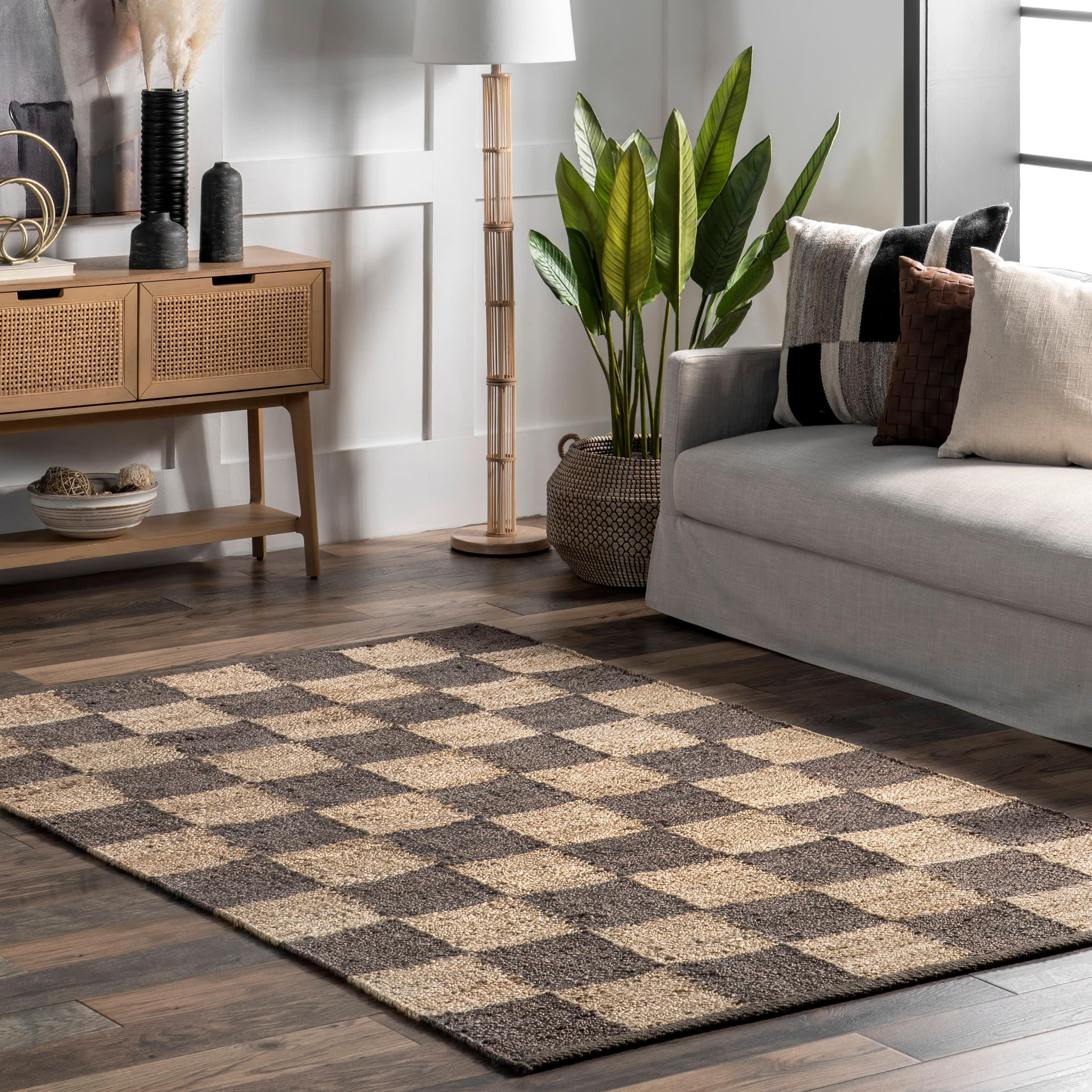 Cassia Classic Checkered Rug | Dark Grey – Rugs USA