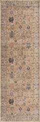 Isolated view of Beige Runner Ilysera Traditional Bordered Washable Rug, showcasing its design