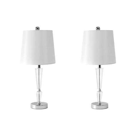 Isolated view of Clear  21-inch Crystal Tapered Spire Table Lamp, showcasing its design