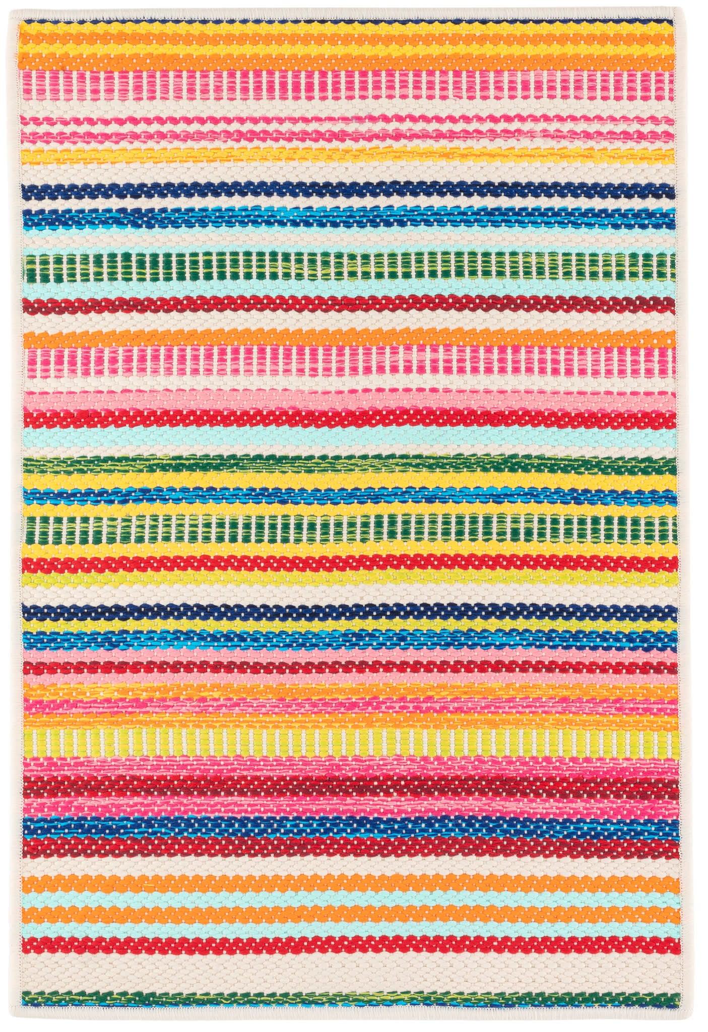 Bright Stripe Handwoven Indoor/Outdoor Custom Rug | Multi – Rugs USA