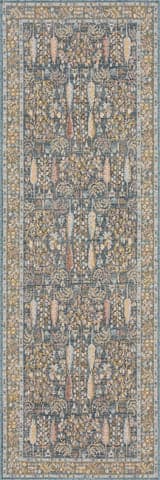 Isolated view of Blue Runner Caeslyn Traditional Floral Indoor/Outdoor Rug, showcasing its design