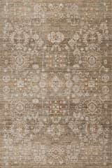 Isolated view of Brown Rectangle Zanira Traditional Woven Floral Washable Rug, showcasing its design