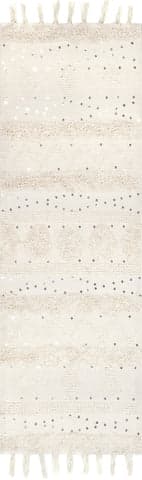 Isolated view of Cream Runner Chandy Textured Wool Rug, showcasing its design