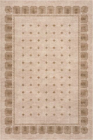 Isolated view of Brown Rectangle Manvie Traditional Washable Rug, showcasing its design