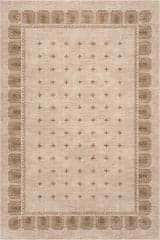 Isolated view of Brown Rectangle Manvie Traditional Washable Rug, showcasing its design