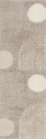 Isolated view of Light Brown Runner Maren Hazy Swirls Rug, showcasing its design