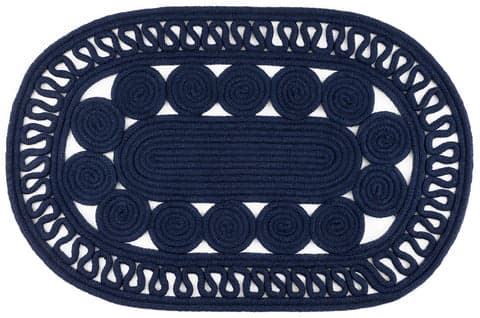 Reef Handwoven Indoor/Outdoor Oval Rug | Navy