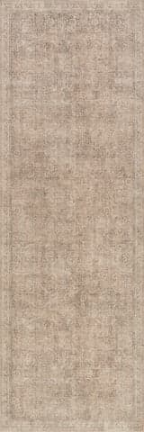 Isolated view of Tan Runner Morristown Antiqued Jute-Blend Rug, showcasing its design