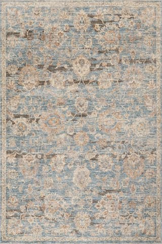 Isolated view of Blue Runner Halima Traditional Vintage Floral Rug, showcasing its design