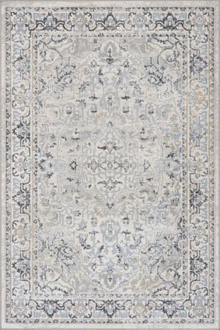 Isolated view of Blue Rectangle Lianna Washable Vines Rug, showcasing its design