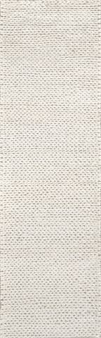 Isolated view of Off White Runner Helga Jute Rug, showcasing its design
