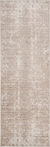 Isolated view of Beige Runner Ruby Distressed Mist Rug, showcasing its design